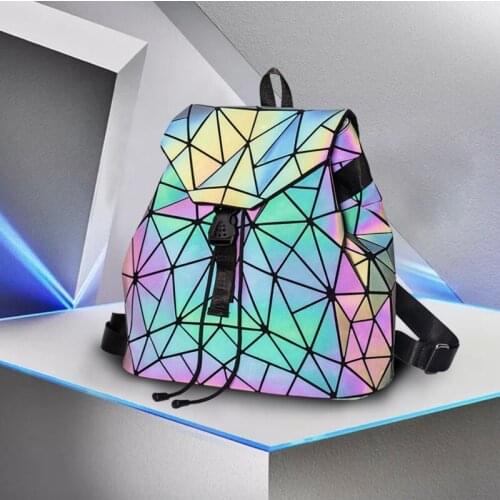 Men Women PU Leather Luminous Bag Ladies Purse Backpack Bags Casual Travel School Student Tablet Bags Office Lady Handbag