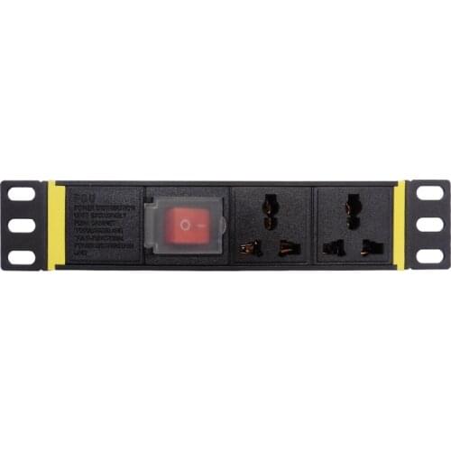 PDU 2 Unit Universal Outlets Network Cabinet Rack Power Charge plug Socket Outlet Switch Extension Cord Aluminum alloy