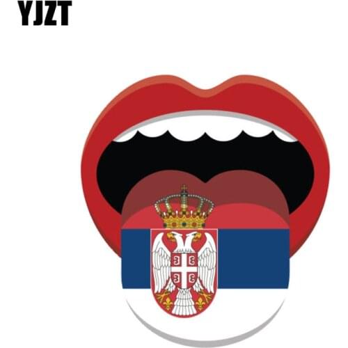 YJZT 10.9CM*11.8CM Accessories Lip Serbia Flag Car Window Car Sticker Decal 6-1468