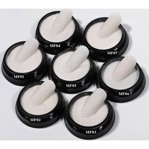 1Box Black White Nail Glitter Powders Shining Sugar Nail Glitters Laser Pigment Dust Holo UV Gel Polish DIY Nail Art Decorations