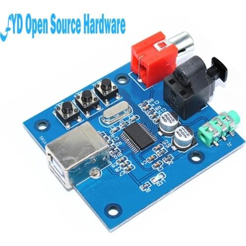 1pcs PCM2704 Audio DAC USB to S/PDIF Sound Card hifi DAC Decoder Board 3.5mm Analog Coaxial Optical Fiber Output A1-010