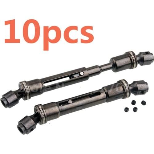 10Pcs For RC Car HSP AXIAL SCX10 D90 Parts 1/10 Scale Models RC Aluminum Universal Driven Dogbone112-152mm Remote Control Cars