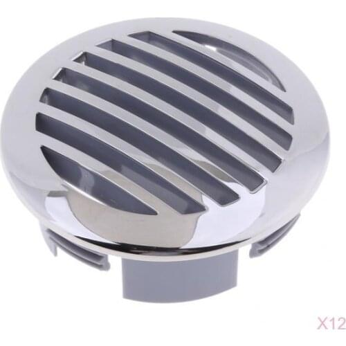 12-Pack RV Marine Boat 3-Inch 76mm Stainless Steel Curved Clad Airflow Vent 81932SS-HP - Silver
