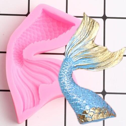 3D Mermaid Tail Silicone Molds Cupcake Topper Fondant Mold DIY Party Cake Decorating Tools Candy Clay Chocolate Gumpaste Moulds