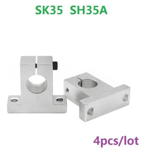 4pcs/lot SK35 SH35A 35mm linear bearing shaft support match for Linear Rail rod round Shaft diy XYZ table CNC
