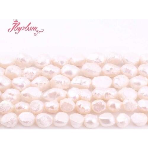 8-10 9-11 11-13mm White Keshi Edsion Freshwater Pearl Loose Natural Stone Beads For Jewelry Making DIY Necklace Bracelet 15"