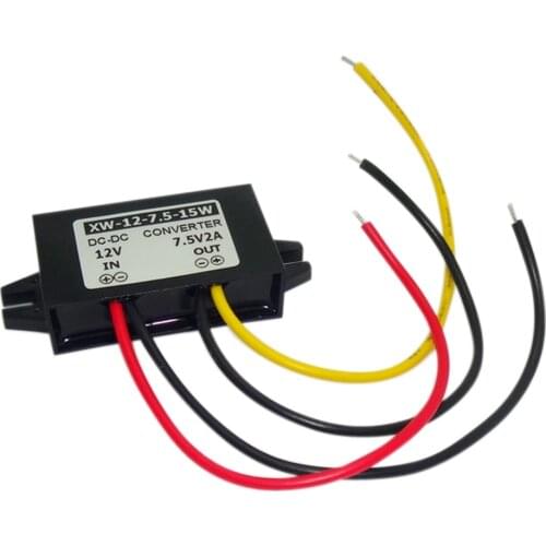 ABS Buck Power Adapter DC 12V(9-22V) Step Down To 7.5V 2A 15W Car Supply Converter Waterproof Power Converter Regulator Module