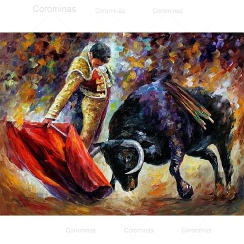 Bullfighting 5D Diy Diamond Painting Full Square Round Drill Diamond Embroidery Cross Stitch Rhinestones Mosaic Kit Home Decor