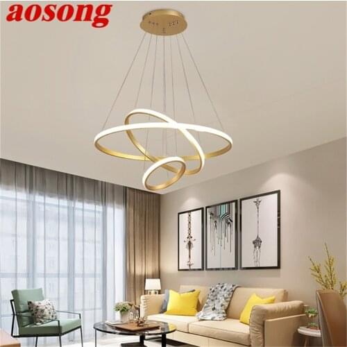 AOSONG Nordic Pendant Lights Round Contemporary LED Lamp Creative Fixture For Home Decoration