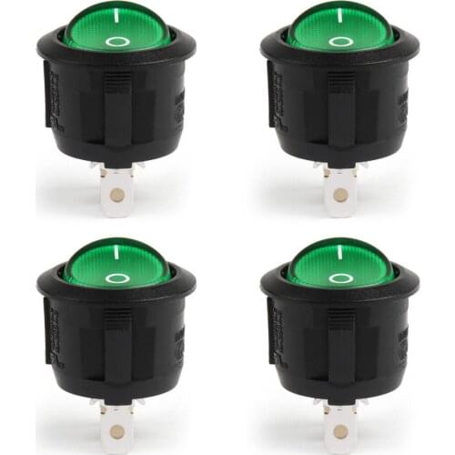 Areyourshop ON-OFF R13-112B Boat Rocker Switch 3Pin 2 Position 6A/250VAC 10A/125VAC 4PCS