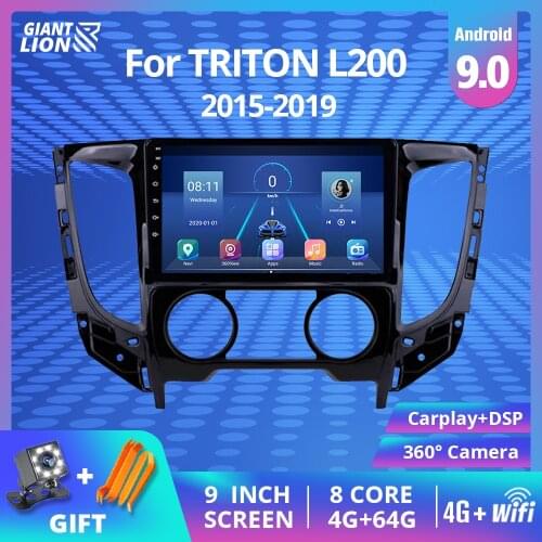 2DIN Android 9.0 Car Multimedia Video Player For Mitsubishi Triton L200 2015-2019 Car Radio Navigation GPS Stereo 2Din DVD