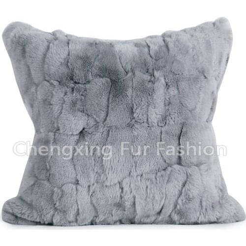 Free Shipping CX-D-22 New Real Fur Genuine Rex Rabbit Fur Pillowcase Cushion Cover Pillow Case