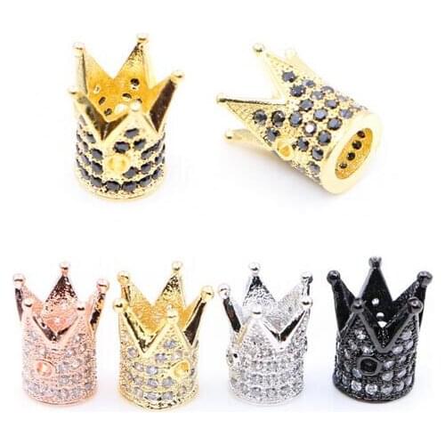 One piece fashion mix color copper popular crown micro pave CZ jewelry finding mp001