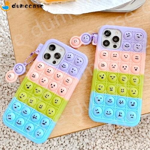Pop Fidget Toys Phone Case for Huawei P40 P30 Mate 40 30 Pro Honor 10i 9x V30 20 Nova 8 7 Pro Relieve Stress Bubble Soft Cover