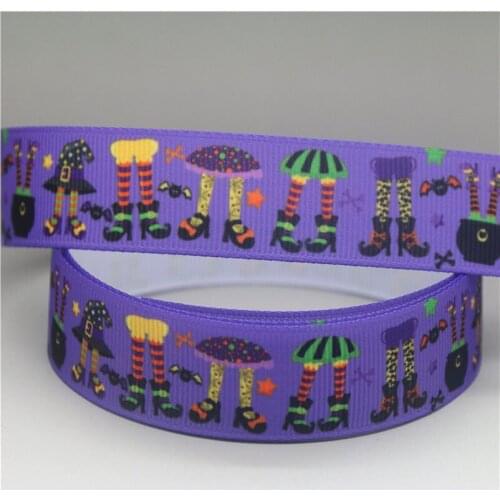 DHK 7/8'' 5yards halloween skull printed grosgrain Ribbon Accessory hairbow headwear decoration Wholesale OEM C1620