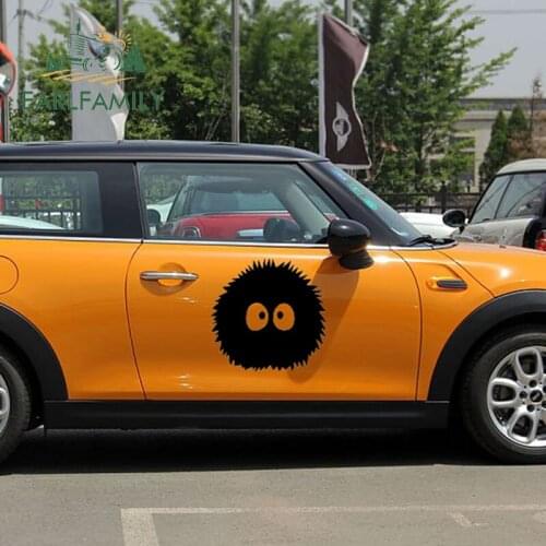 EARLFAMILY 58cm x 54.13cm 2x Ghibli Spirited Away Dust Bunnies Graphical (one For Each Side) Car Window Door Sticker Vinyl Decal