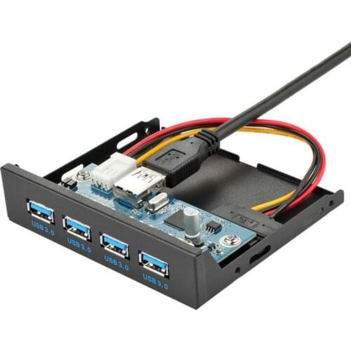 Great-Q High Quality 20Pin 4 Port USB Hub USB 3.0 Front Panel Combo Bracket Adapter for Desktop Internal 3.5" FDD Floppy Bay