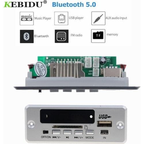 KEBIDU Bluetooth5.0 MP3 Decoding Board Module Wireless Car USB MP3 Player TF Card Slot / USB / FM / Remote Decoding Board Module