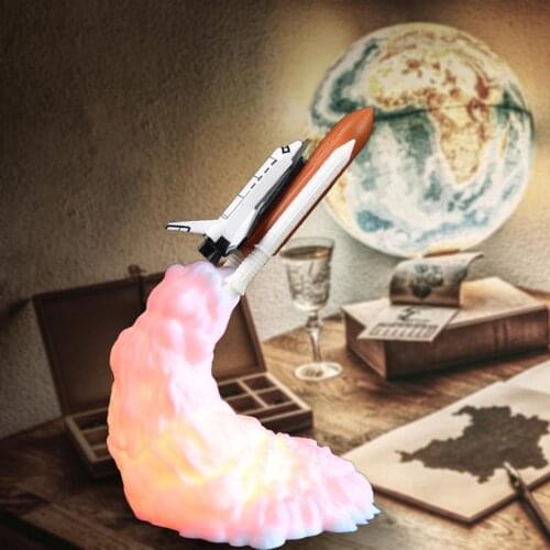 3D Print Space Shuttle Model Lamp Creative Rechargeable Bedroom Night Light