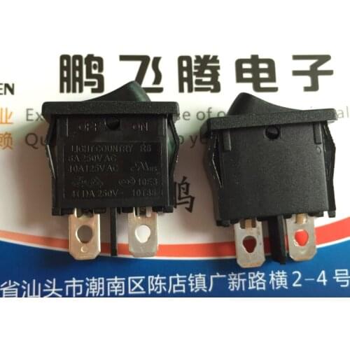 1PCS Taiwan LIGHT COUNTRY R612KKFT0F1 rocker switch small and thin 2 feet 2 gear rocker 6A250V power switch