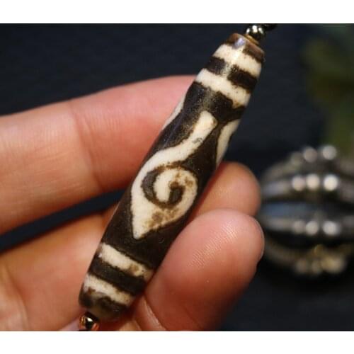 LKbrother Talisman Treasure Magic Energy Tibetan old Agate Triton 4 Buddha Eye dZi Bead Totem Amulet Pendant 4A UPD21028E5