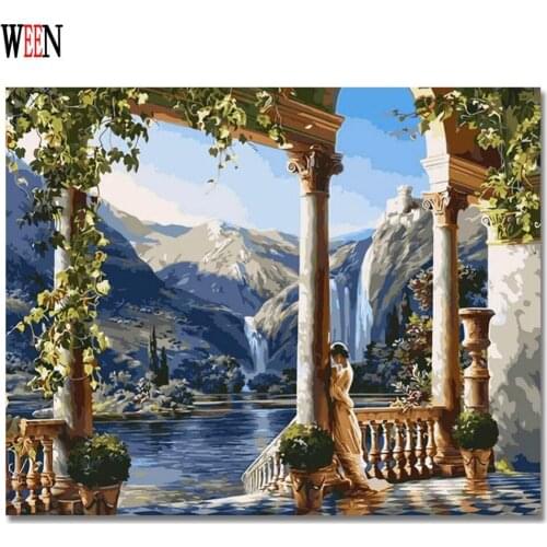 WEEN DIY Hand Painting Home Gift Manor Oil Pictures By Numbers DIY Girl Digital Coloring By Numbers On Canvas Gifts 40x50cm