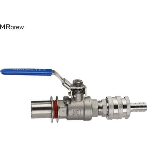 Stainless Steel Home brewing Weldless Kettle Valve Kit, 1/2"NPT with Quick Disconnect Set and bulkhead assembly