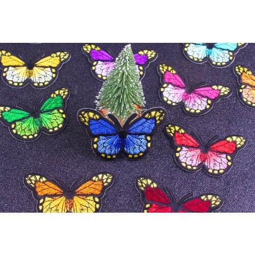 Butterfly Patches Para Jaquetas Quality Art Girls Lovely Animal Badge Decal Appliqued Thermo-Stickers On Clothes Iron On Patches
