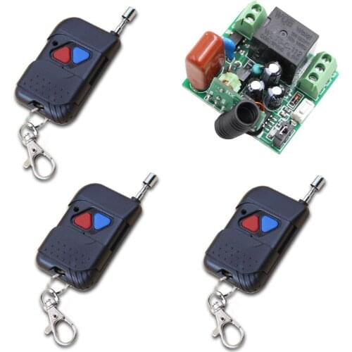 AC 220V Remote Control Switch Wireless Radio Controller For Lamp Light 10A 1CH Mini Receiver W/ 3 Transmitters 315Mhz
