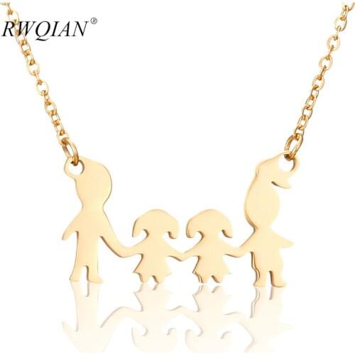 Personalized Nameplate Necklace Stainless Steel Custom Family Name Necklaces for Women Men Chain Choker Family DIY Jewelry Gifts