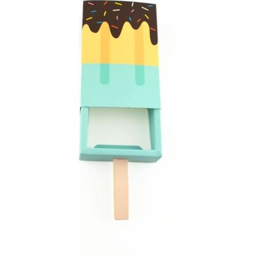 10pcs Popsicle Design Gift Boxes Ice cream Drawer Candy Box Party Favor Mini Paper Goody Boxes for Girl Boy Kids Birthday