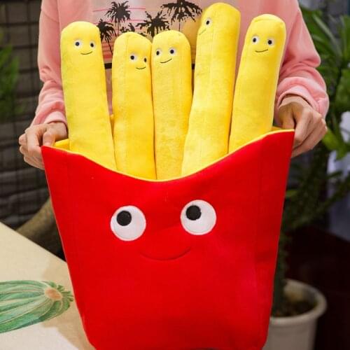 Creative 50/30cm3D Fries Pillow Simulation Food Play Home Plush Toys Send Girlfriends Send Kids Birthday Gifts Furnishing Dolls