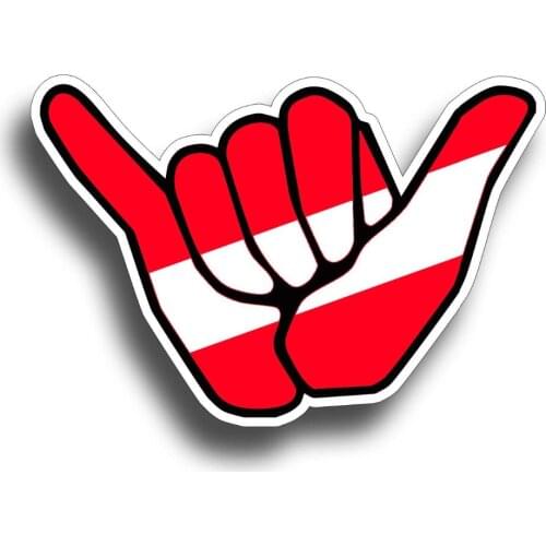 Diver Down Hang Loose Sticker Shaka Scuba Dive Flag Cooler Cup Car Window Decal