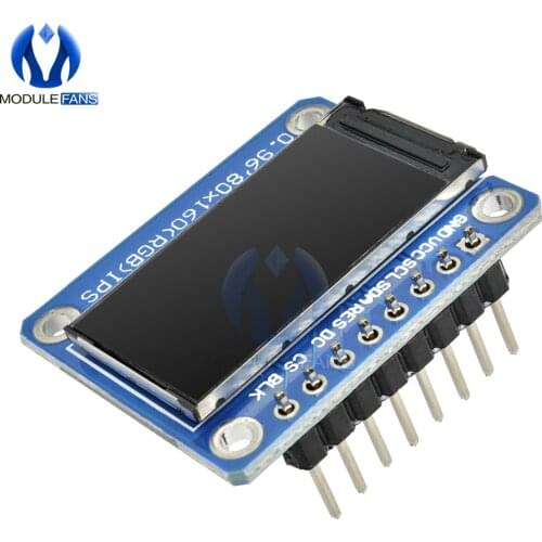 0.96 inch 8 Pin 8PIN IPS SPI HD 65K Full Color TFT Module ST7735 Drive IC 160*80 LCD Display 3.3V SPI Interface for Arduino