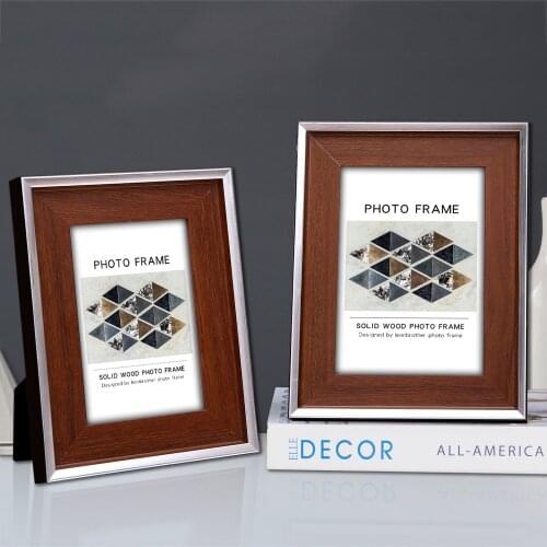 6/7/8/10 Inch Light Luxury Solid Wood Photo Frame Living Room Ornaments