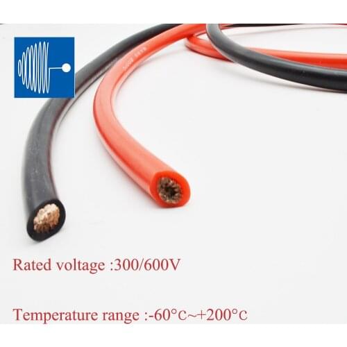 SHENGPAI 2AWG Heat-resistant cable wire 1 meter Soft silicone wire high temperature resistance Copper Electrical Cable