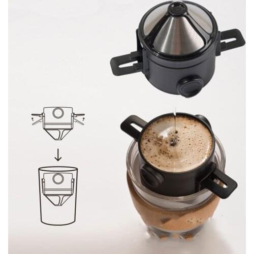 Foldable Stainless Steel Coffee Tea Drip Maker Filter Funnel Pot Infuse Cup Its compact foldable design allows it to easily fit