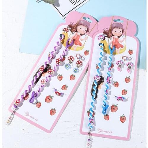 30set/lot 5pcs/set Multi Polymer Clay Spiral Childrens Braids Pendant Pigtail Braiders Braiding Stick Hair Accessories HA1223