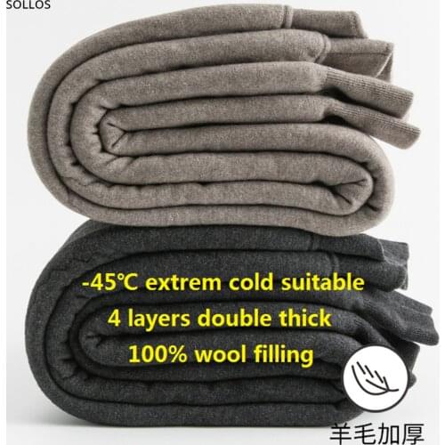 Super thick warm merino wool leggings man winter thermo thermal men underwear thermos women clothing man long johns clothes for