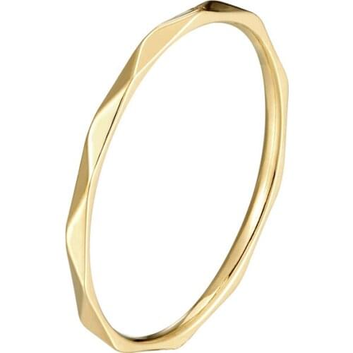 Superfine 1mm Faceted Tail Ring Stainless Steel High Quality Polished Jewelry Gold Rose Gold Silver Color Woman Ring Wholesale