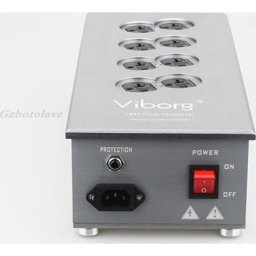 Viborg VM80 8 bits US Socket AC Power Distributor HiFi Power Filter Plant US Socket 8 Ways AC Power Conditioner Audiophile Power