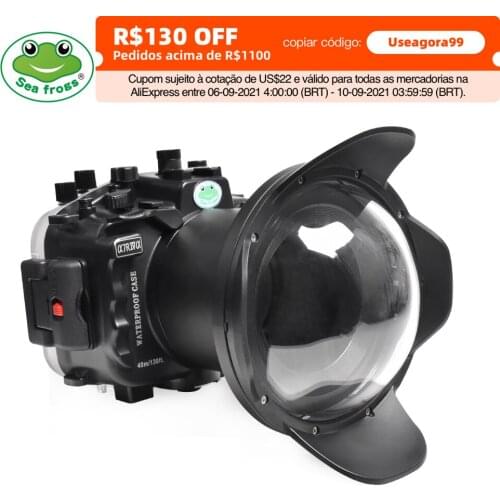 Seafrogs 40meter Black Waterproof Swimming Diving Camera Housing For Sony A7R4a With Dome Port
