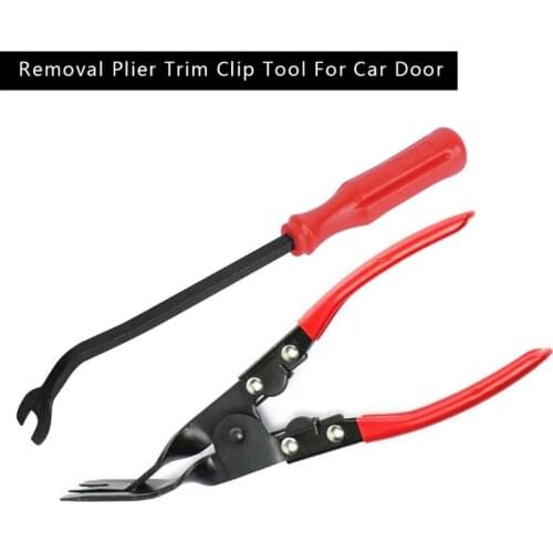 X7AE 2pcs Auto Fastener Removal Tool Car Door Panel Upholstery Engine Cover Clips Repair Tools Installer Clip Plier Tools