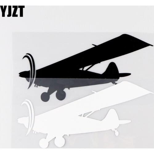 YJZT 15.5X7.5CM Aircraft Pilot Funny Vinyl Car Sticker Decals Art Decoration Black / Silver 10A-0016