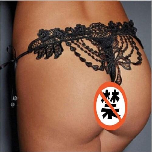 Women Thong Pack Wholesale Sex Appeal Underwear Bandage T-Shaped Pants Lace Embroidery With Diamond Jewelry G-String
