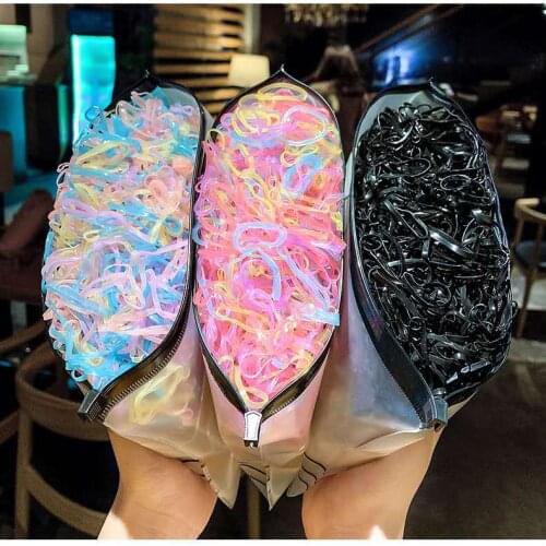 1000PCS/Set Colorful Disposable Rubber Bands For Girls Ponytail Holder Scrunchie Hair Bands Headband Fashion Hair Accessories