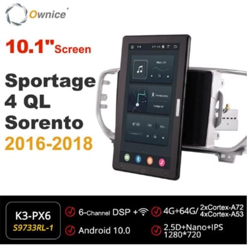 1280*720 Ownice Android 10.0 Car Radio for Kia Sportage 4 QL Sorento 2016 - 2018 Auto Multimedia head Unit 10.1" IPS Rotatable