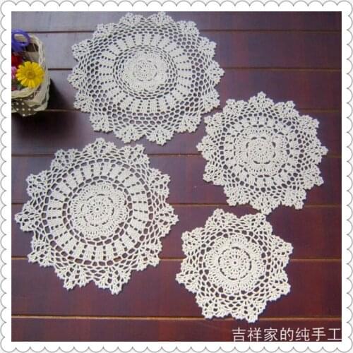 30 cm Round 6 pic/lot free shipping cotton lace table mat for wedding decoration with flowers tea cup pads vase holders coaster