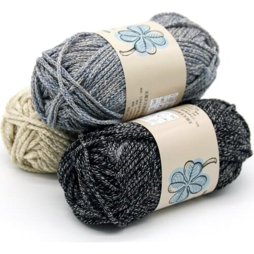 8-color Ribbon Yarn Wool Ramie Blended Fancy Yarn Wool Ball Soft Woven DIY SweaterDIY Craft Decoration Rope Cotton Cord for Bag