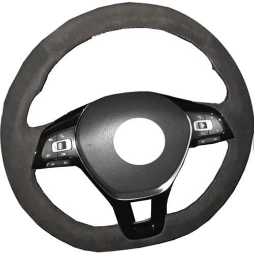 Alcantara Leather Car Steering Wheel Cover for Volkswagen Golf 7 Mk7 New Polo Passat B8 Tiguan 2017 Sharan 16 17